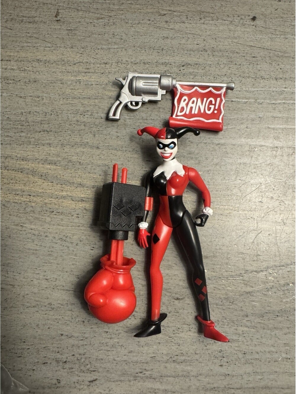 1997 Kenner Harley Quinn 5” Figure Complete Boxing Glove Bang Gun Batman TAS